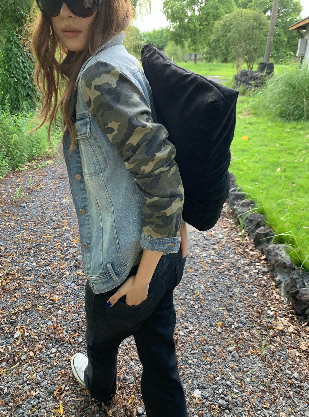 Denim Camo Sleeve Jacket