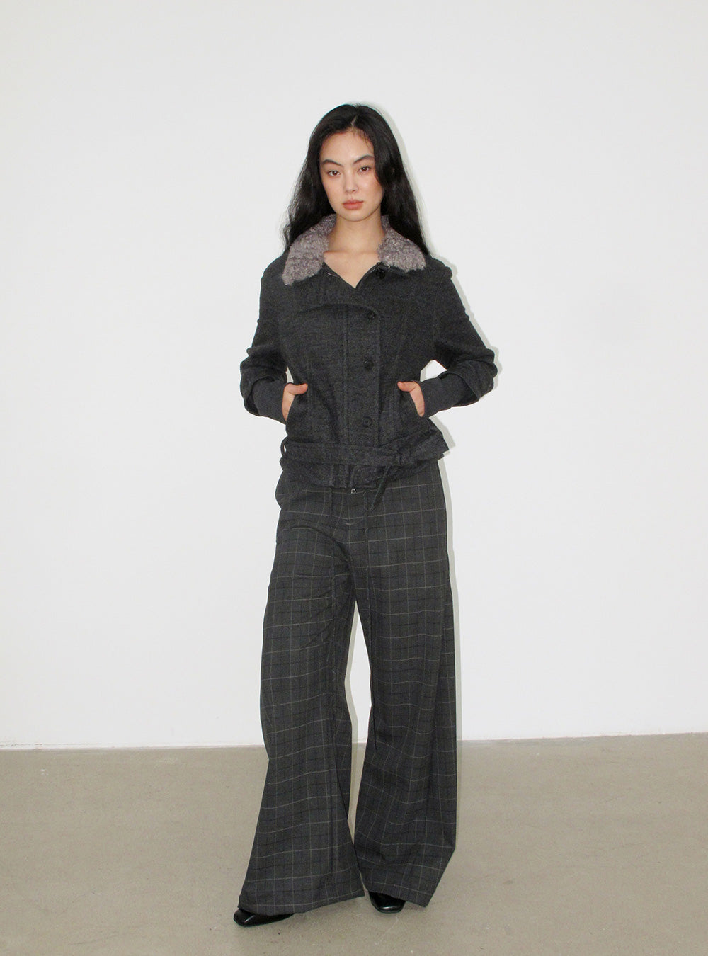 Winter Wool Fur Collar Short Coat