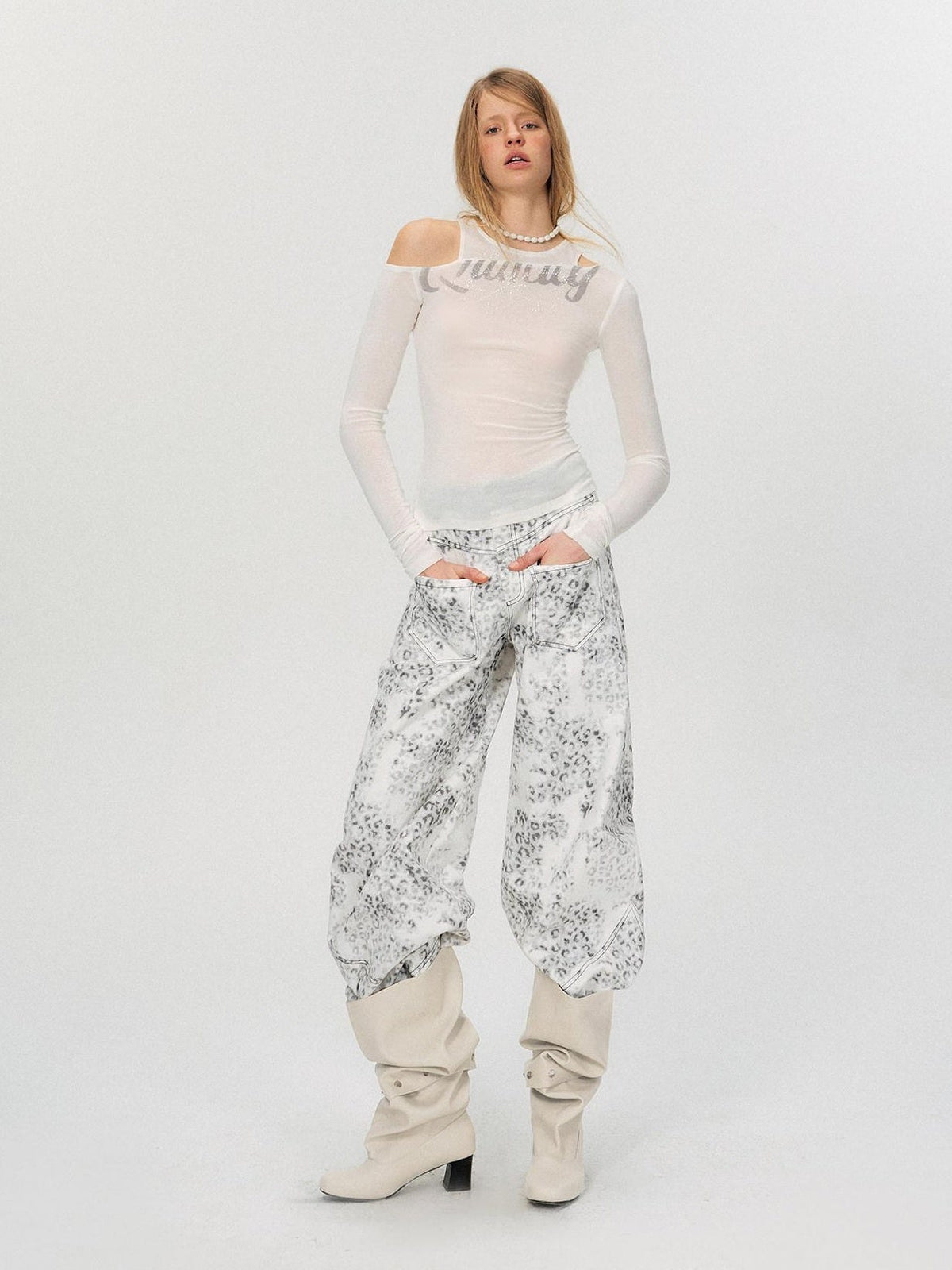 Rhinestone Vintage Slim Women Lyocell Blend Letter Print Long Sleeve Crop Tops