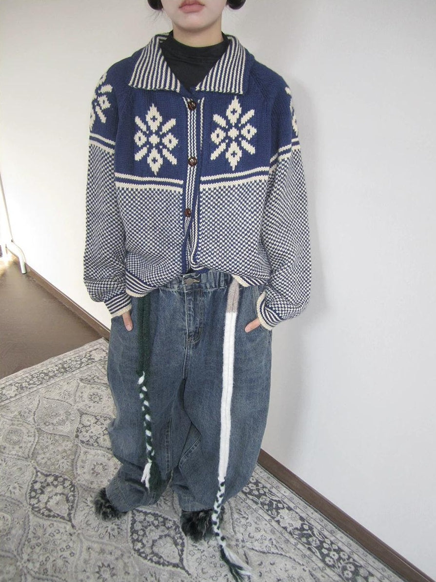 3months | RETRO LOOSE KNIT SWEATER JACKET【ID:TN00043】