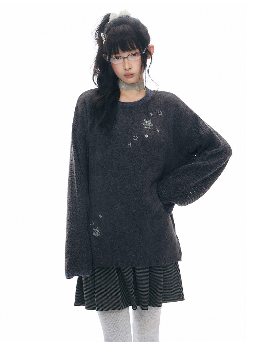 Contrast Panel Knit Dress