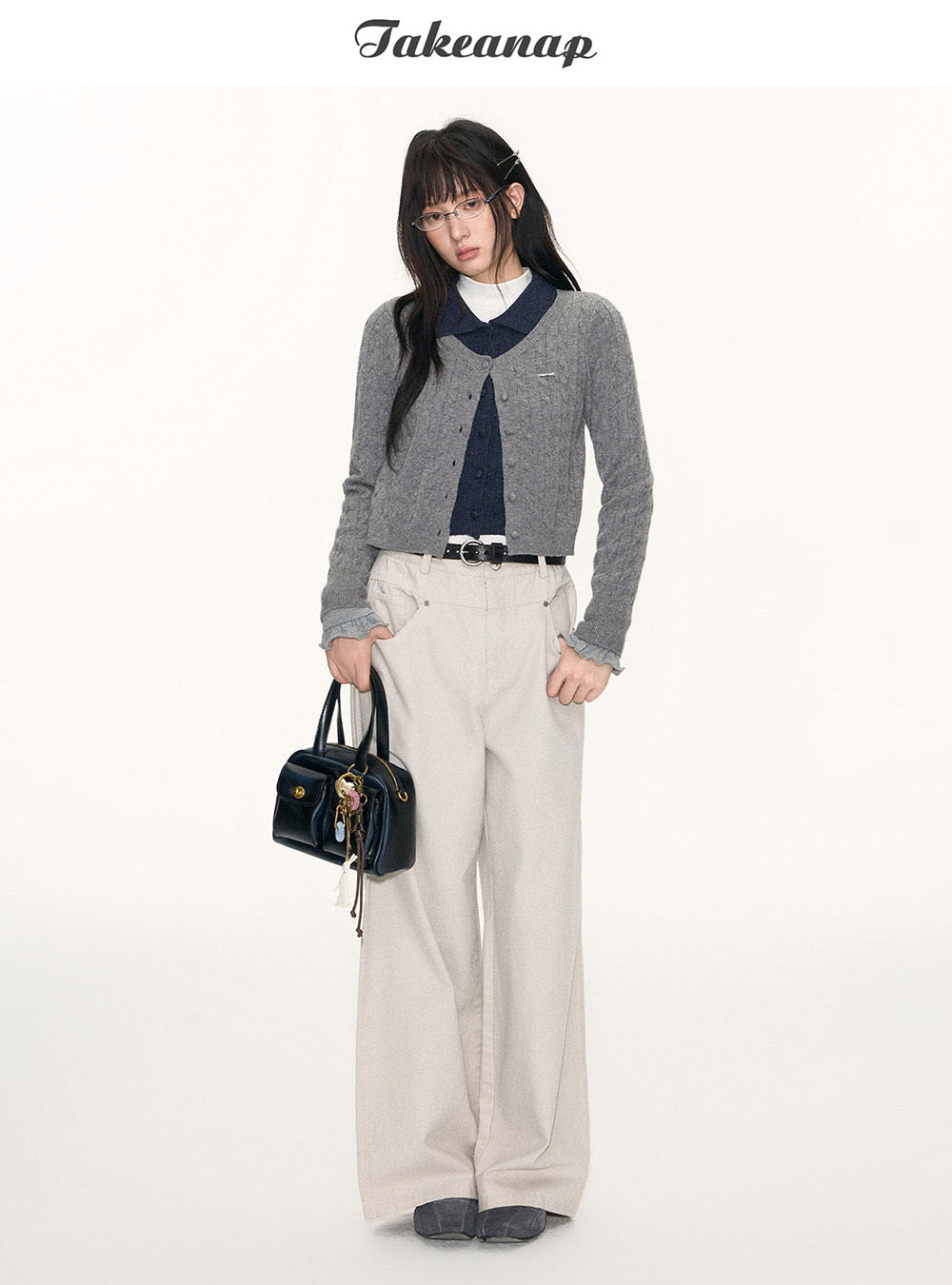 Color-Block Layered Knit Cardigan