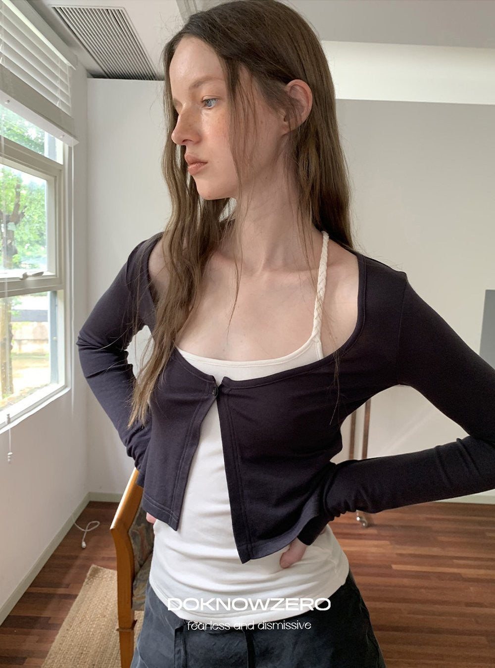 Twist Strap Layered Top Set (2color)