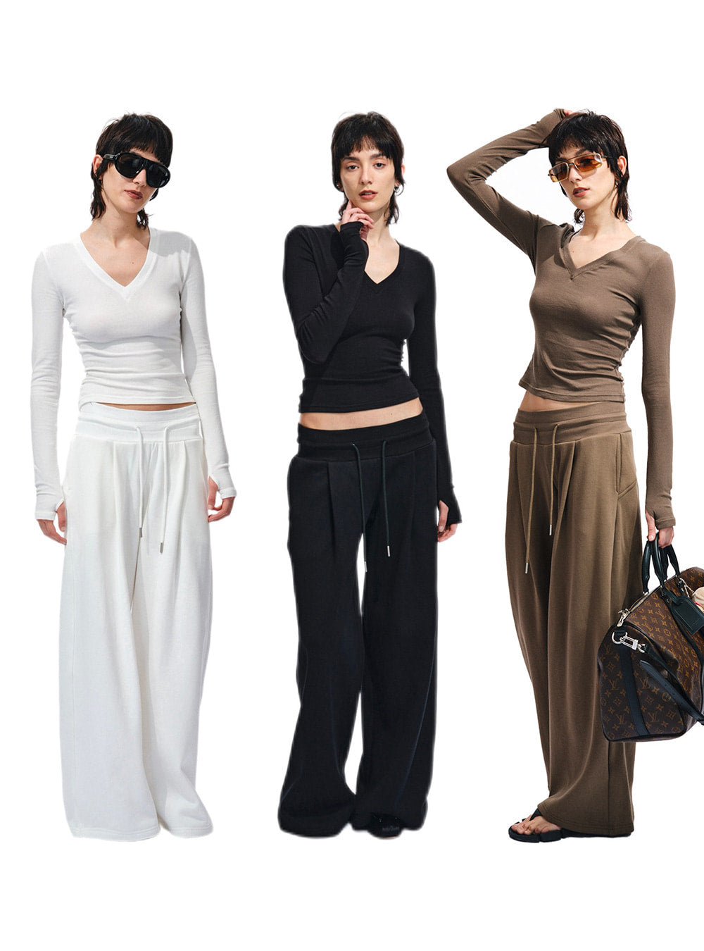 Low Tide V-Long Sleeve & Flow Pants (3color)