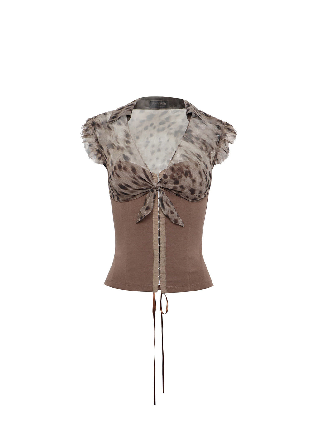 Flutter Mesh Corset Top (2color)