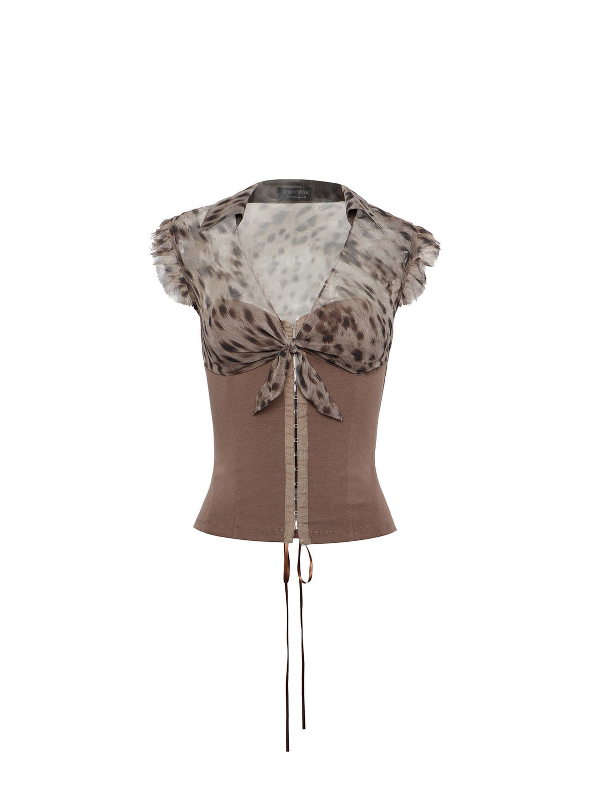 Flutter Mesh Corset Top (2color)