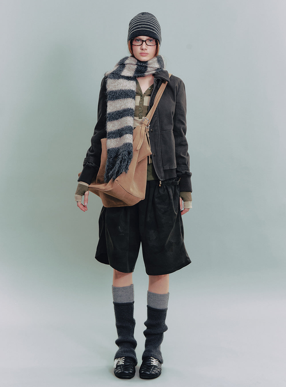 Grunge Camo Pleated Shorts