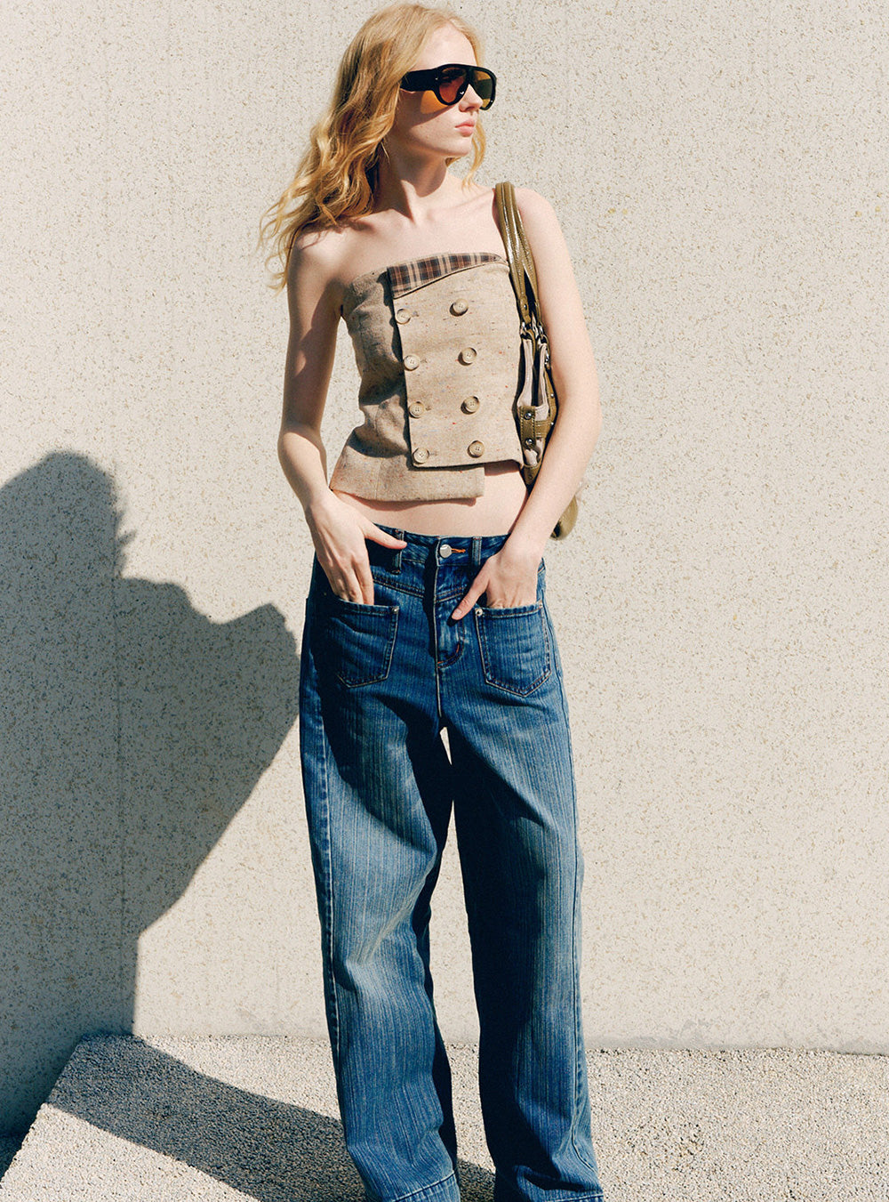 Echo Fade Wide Leg Denim Pants