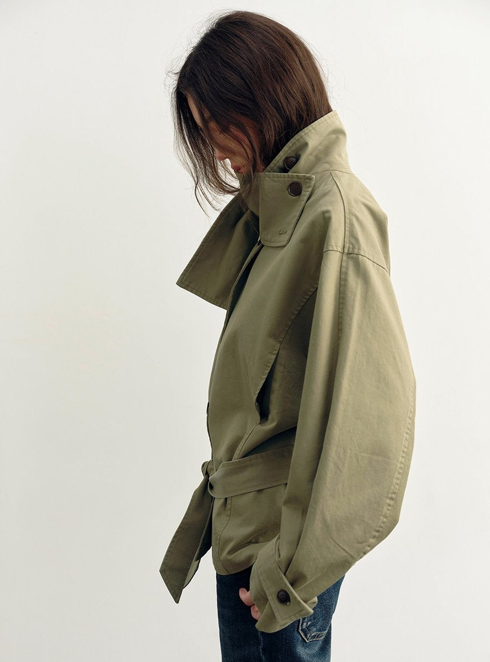 Low Waist Belted Field Jacket