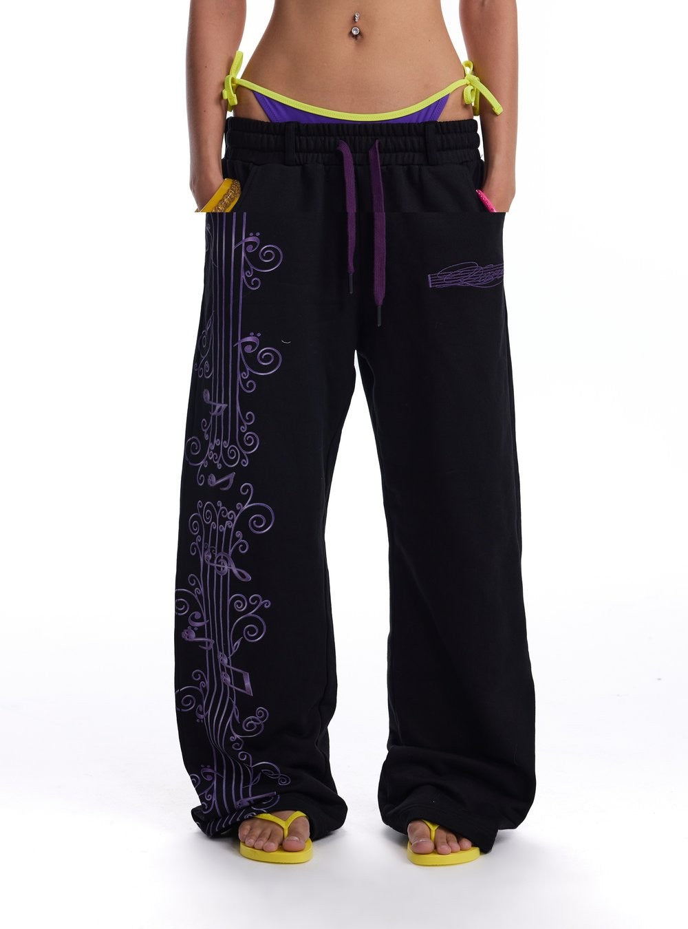 Vine Note Straight Pants