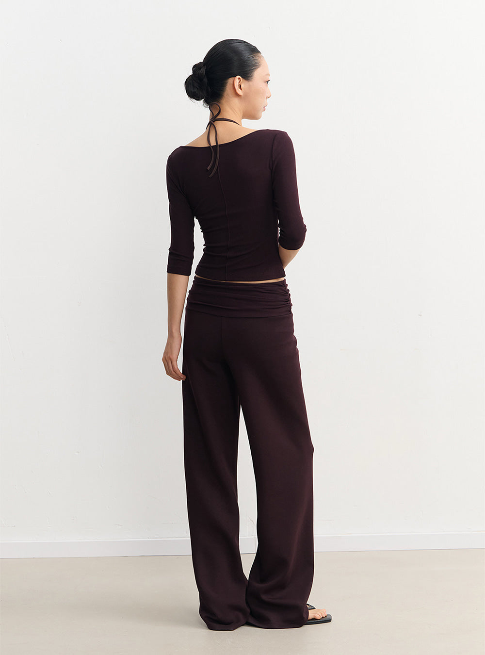 V-Neck Top & Flare Lounge Pants (2color)