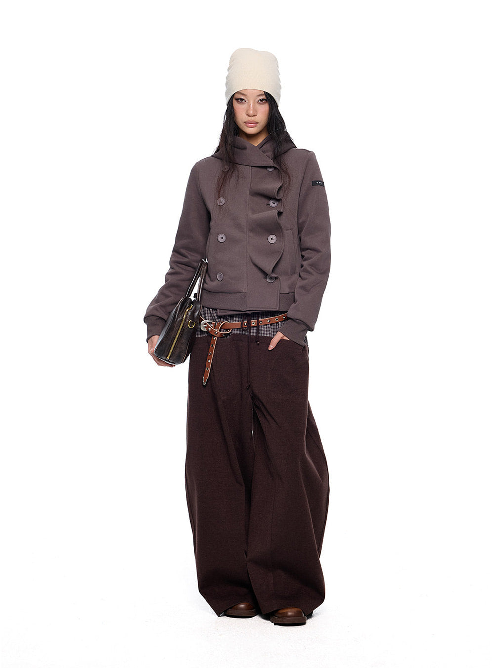 Layered Hood Double Button Jacket (2color)