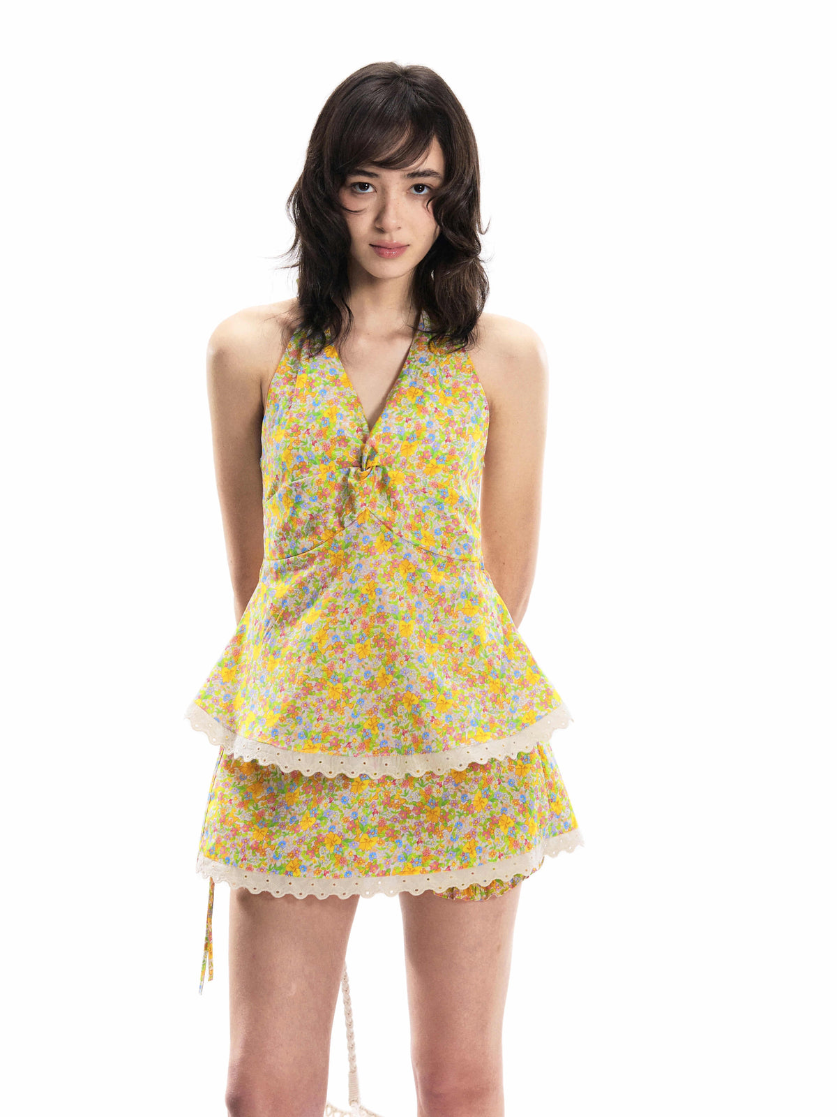 Romance Nanci Printed Halter Top & Skirt Set