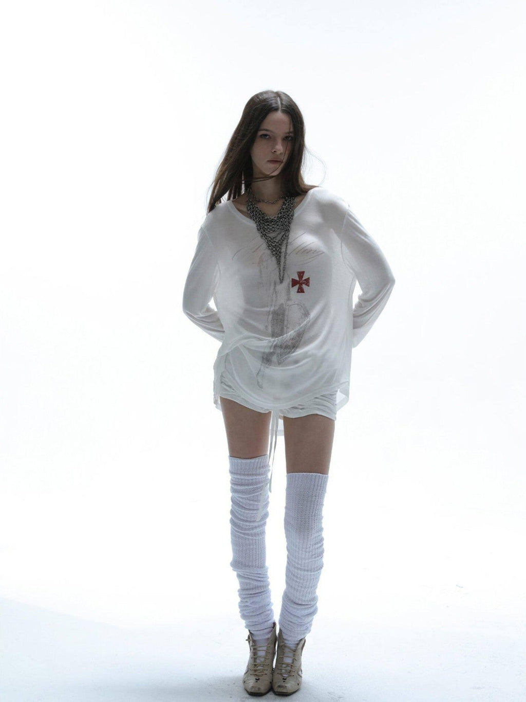 Angel Irregular Punk Print Women'S Lyocell Long Sleeve T-Shirts