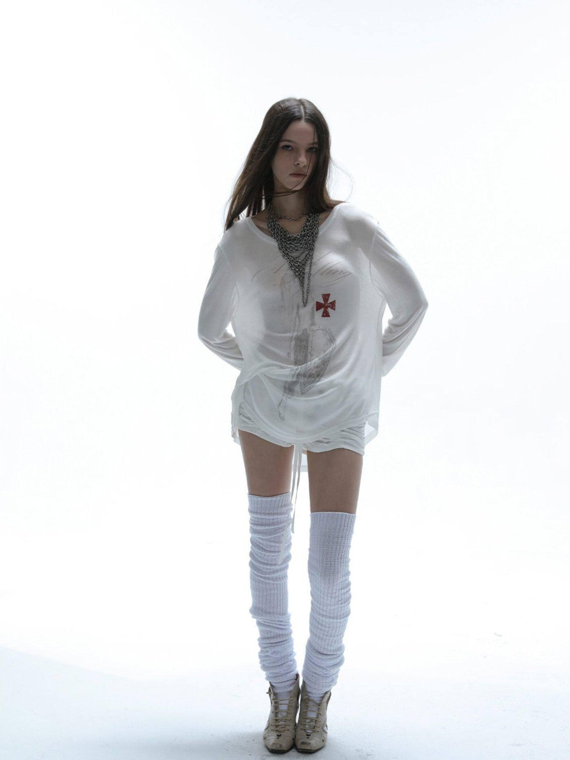 Angel Irregular Punk Print Women'S Lyocell Long Sleeve T-Shirts