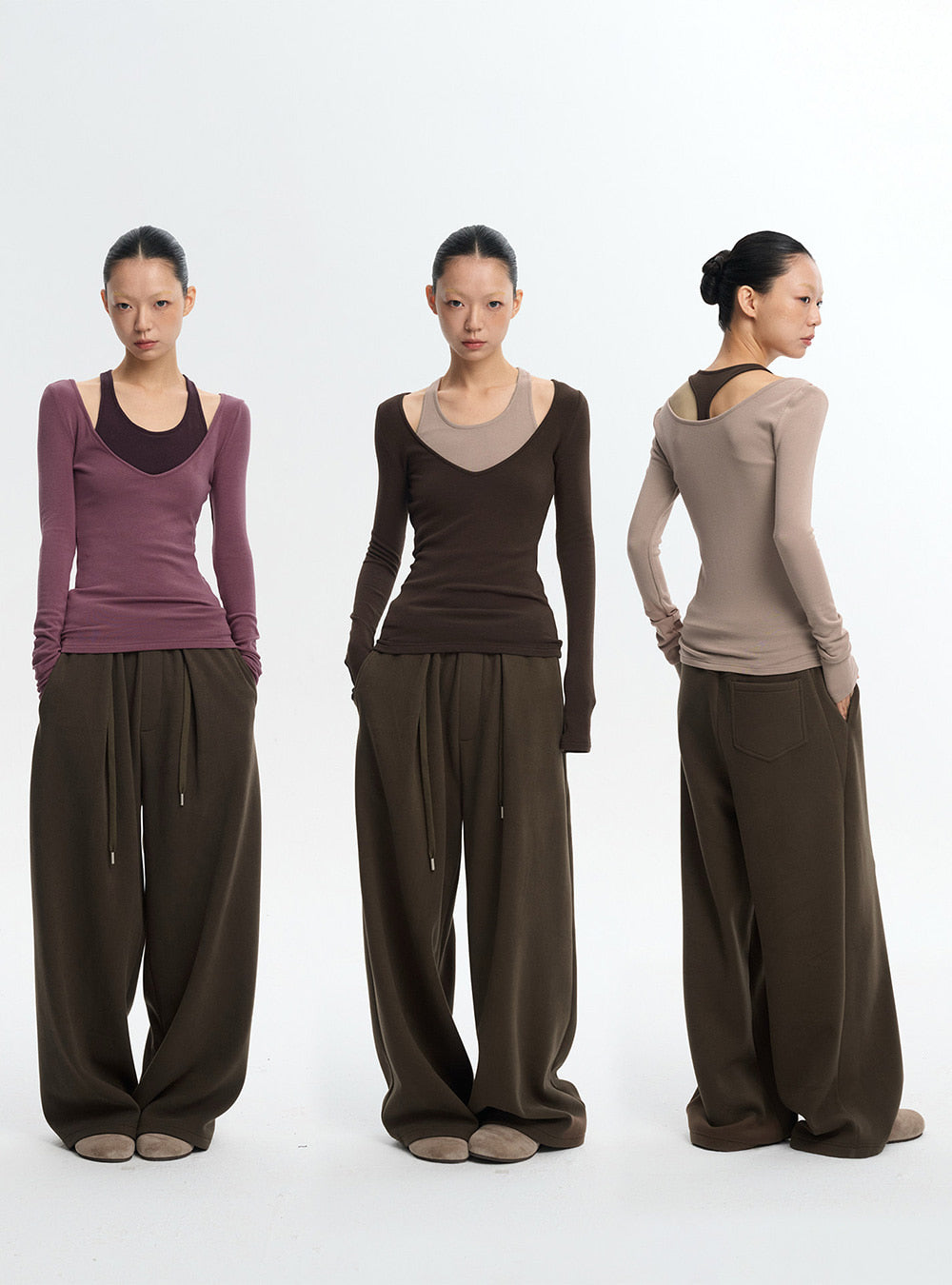 Brushed Color Block Base Top (3color)
