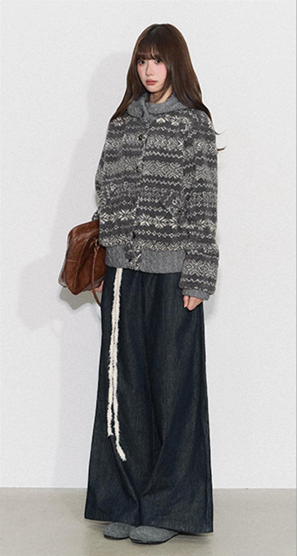 THELIGHT | CASUAL KNIT PATCHWORK JACKET【ID:TN00093】