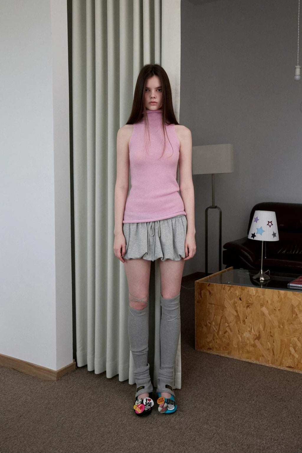 1JINN STUDIO | HIGH NECK MOHAIR KNIT TOP【ID:TN00069】