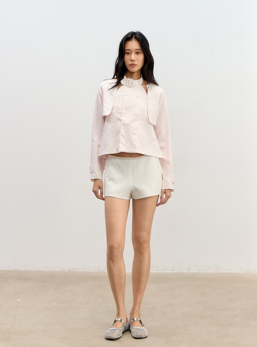 Refined Stripe Satin Shorts