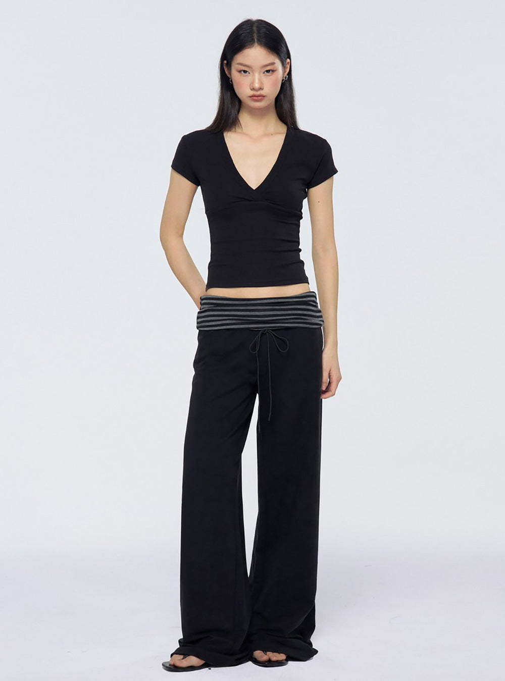 Rollup Drawstring Wide Pants (2color)