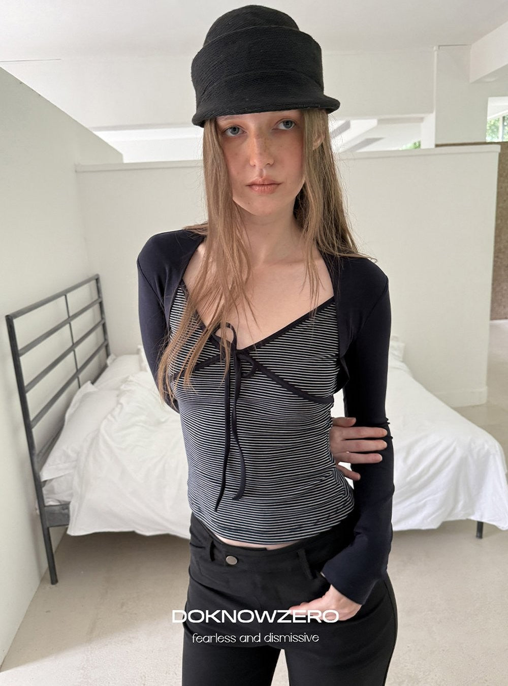 Stripe Tie Front Top
