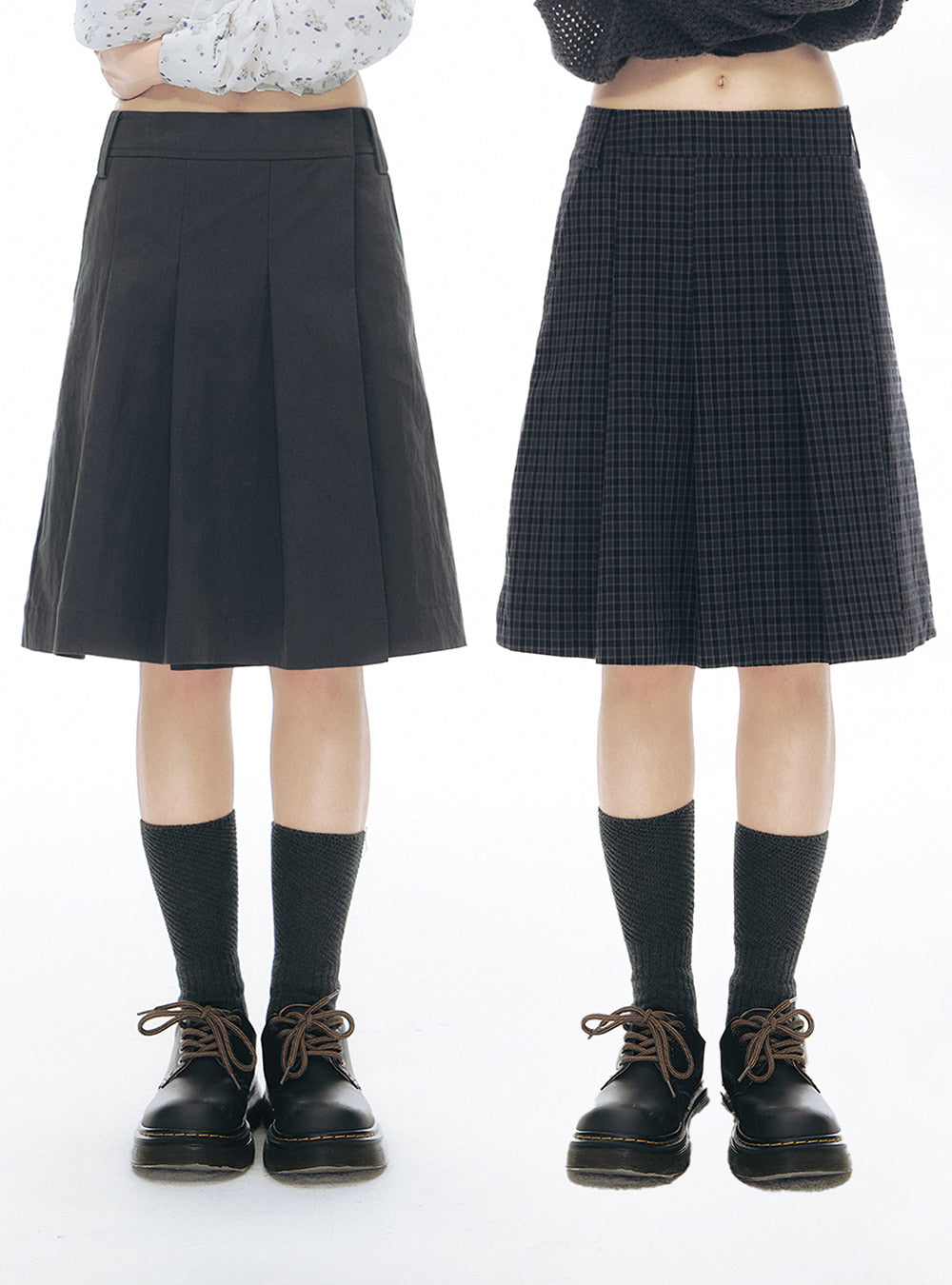 Clean Pleats Mini Skirt (2color)