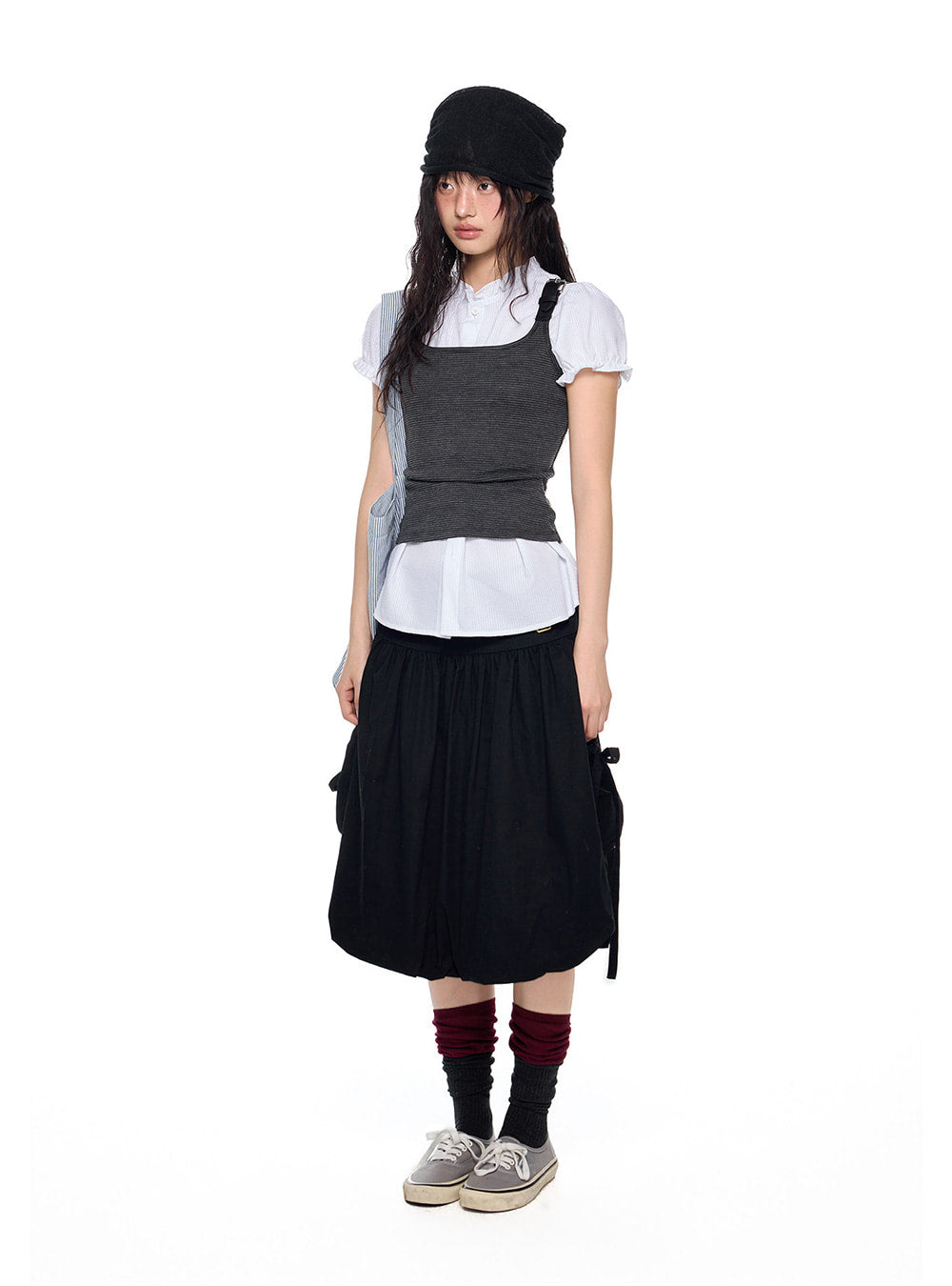 Cross Puff Pocket Skirt (2color)
