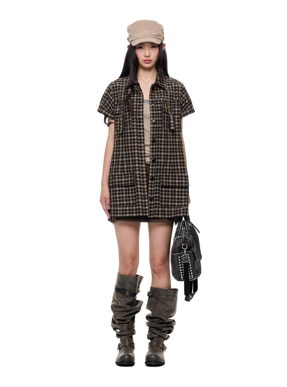 Cargo D-Ring Check Dress