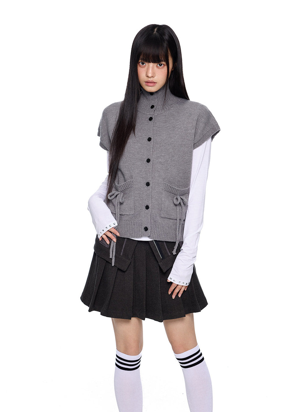 Pocket Wool Blend Knit Vest