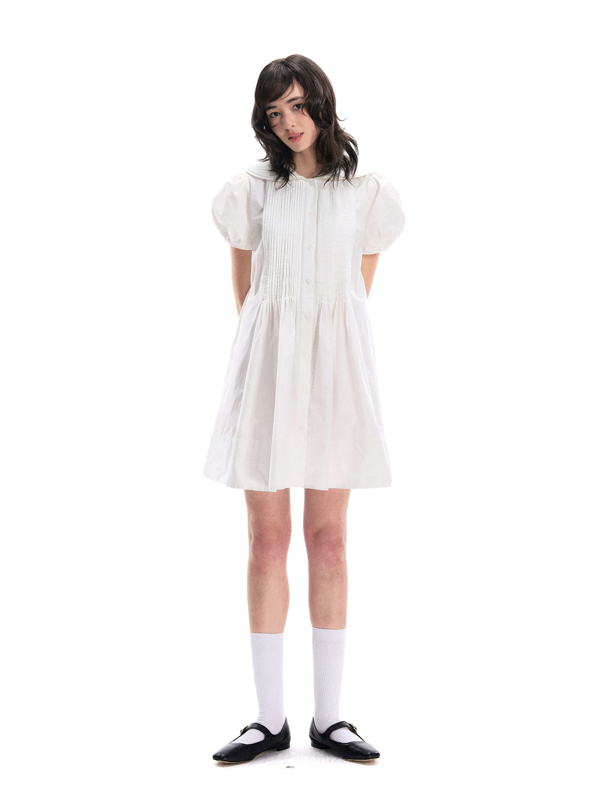 Romance Nanci Doll Collar Puff Shirt Dress
