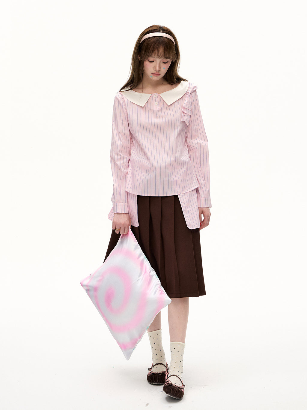 Romance Nanci Pink Striped Blouse