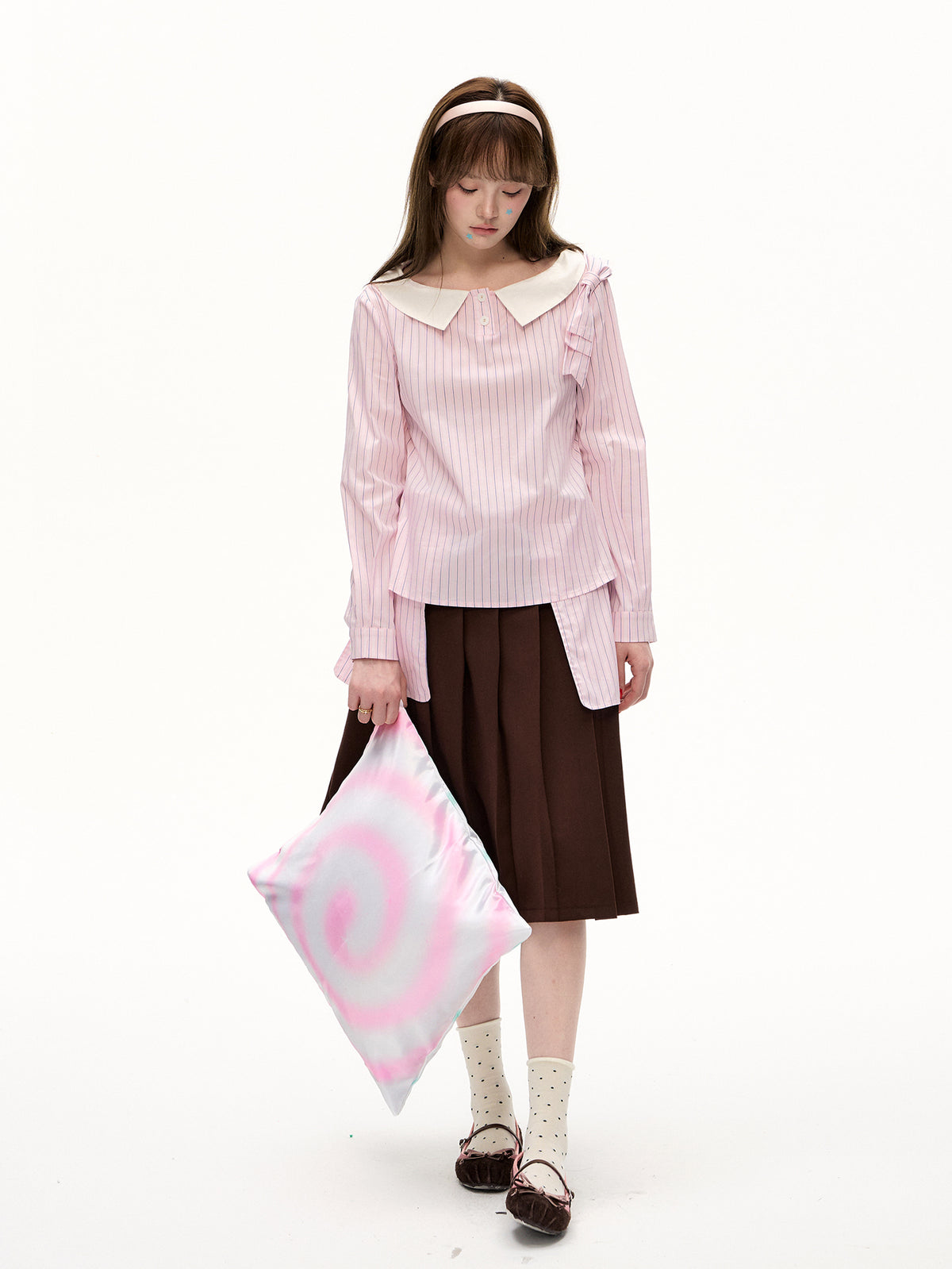 Romance Nanci Pink Striped Blouse