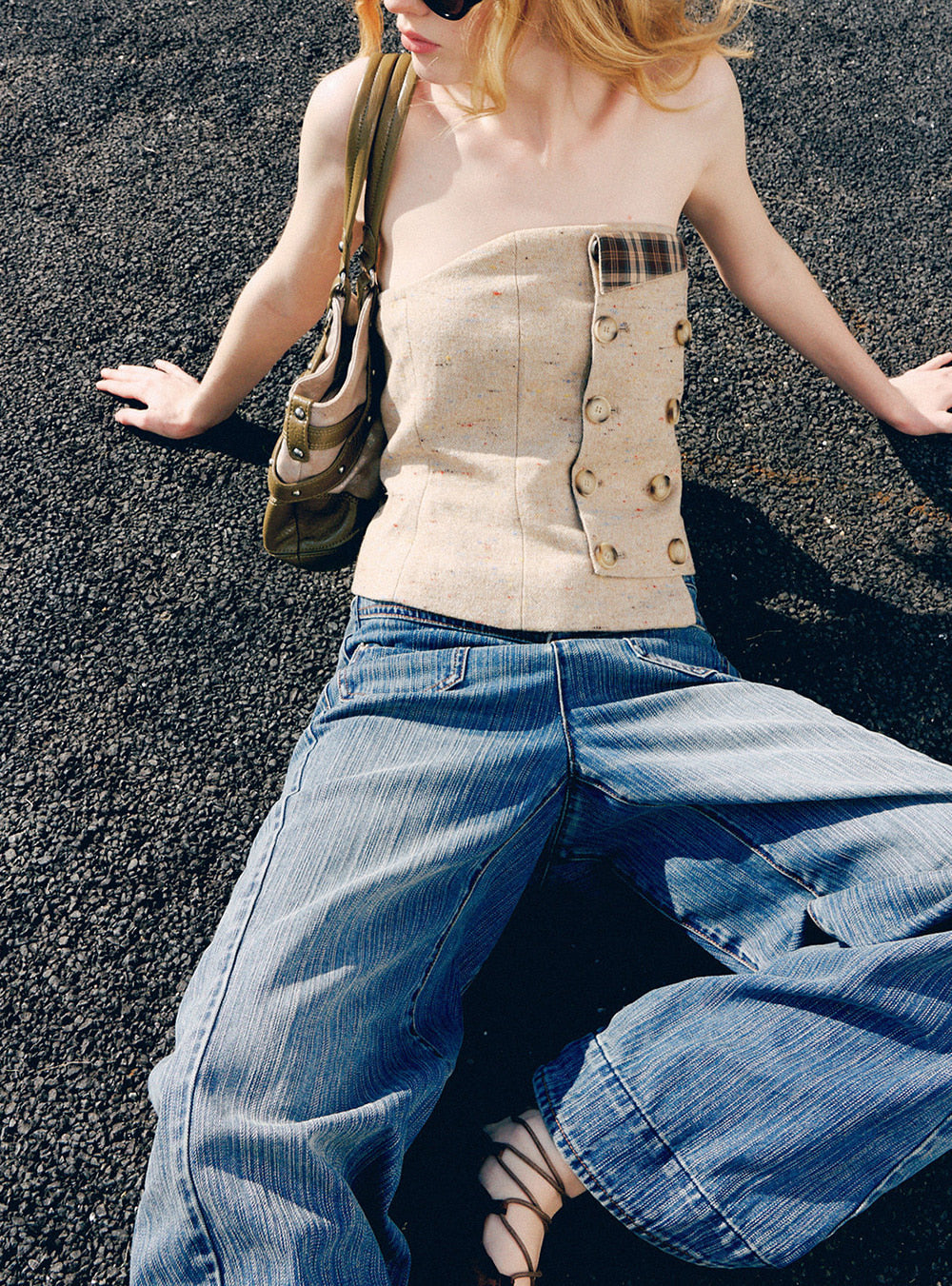Echo Fade Wide Leg Denim Pants