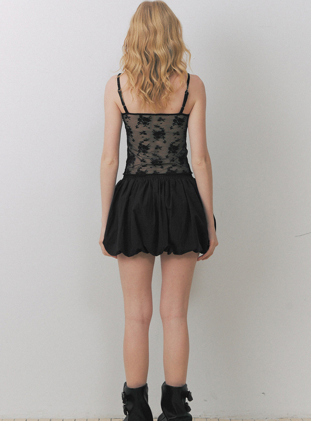 Noir Lace Camisole & Shrug Two-Piece Set