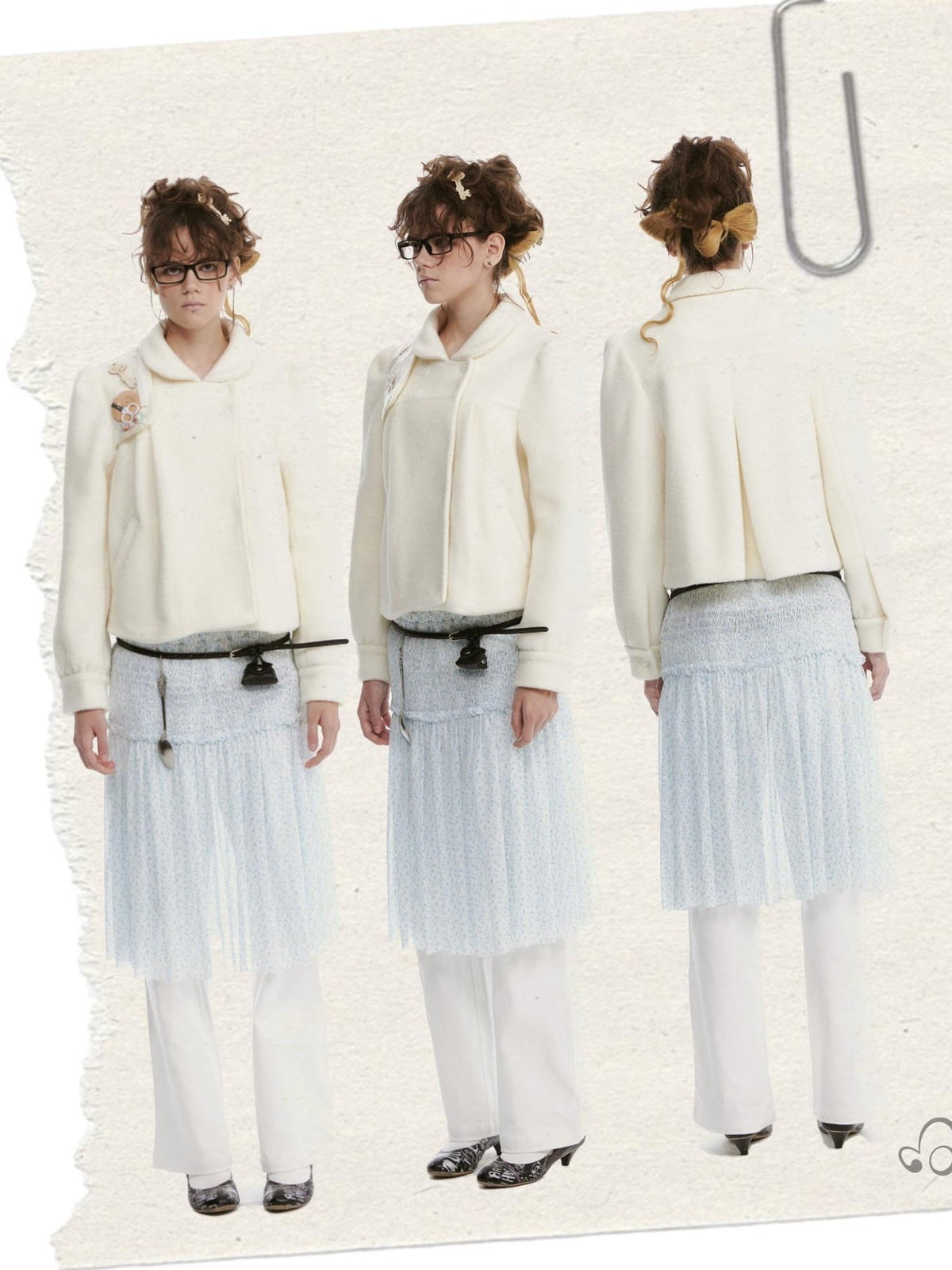 Cozy Faux Lambswool Double Breasted Puff Short Doll Collar Women Cropped Jackets