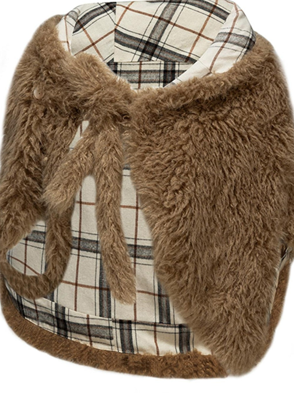 Warm Wool Blend Reversible Asymmetric Short Tie Closure Striped Unisex Accessories