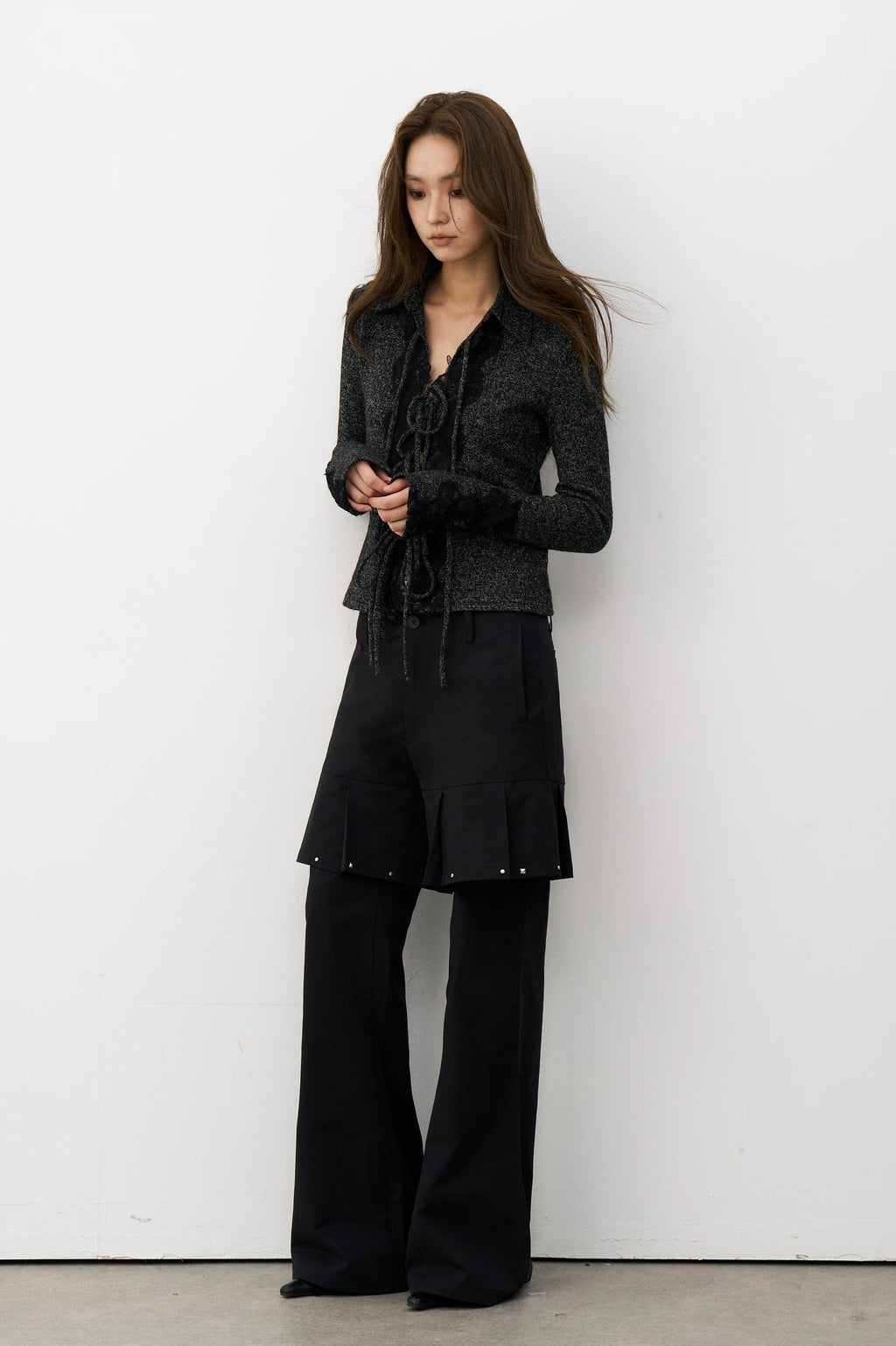 THELIGHT | LACE TRIM SLIM SHIRT【ID:TN00107】