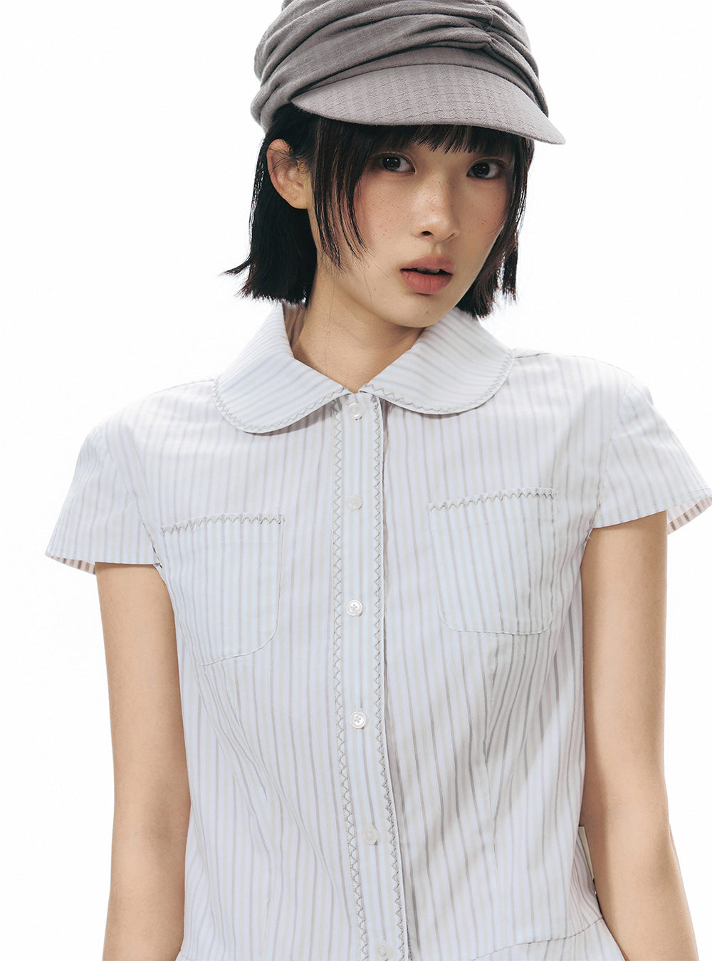 Contour Petal Collar Blouse (2color)