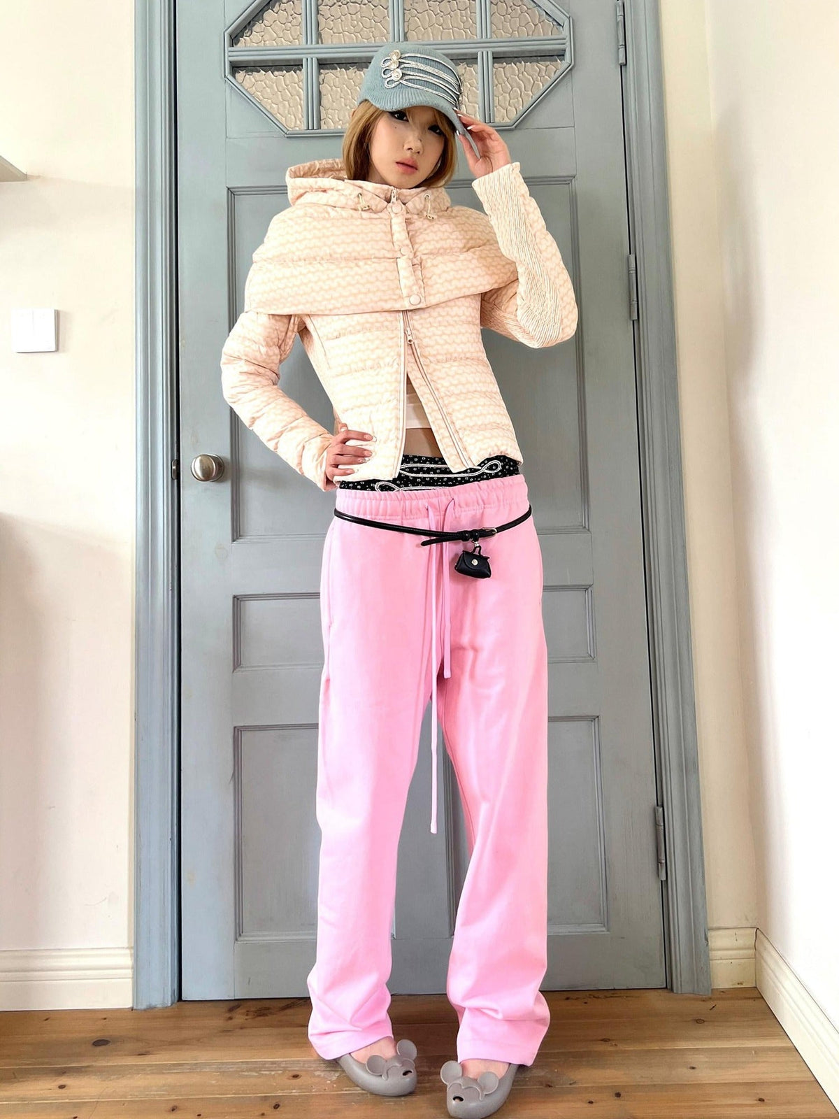 100 Percent Cotton Soft Comfort Casual Natural Waist Unisex Pink Straight Pants