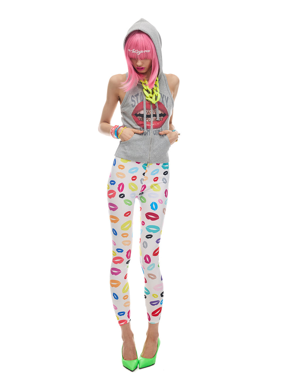 Gloss Bite Zip Hood Tank Top