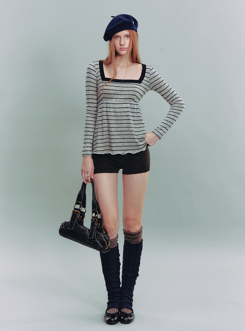 Square Neck Stripe Top