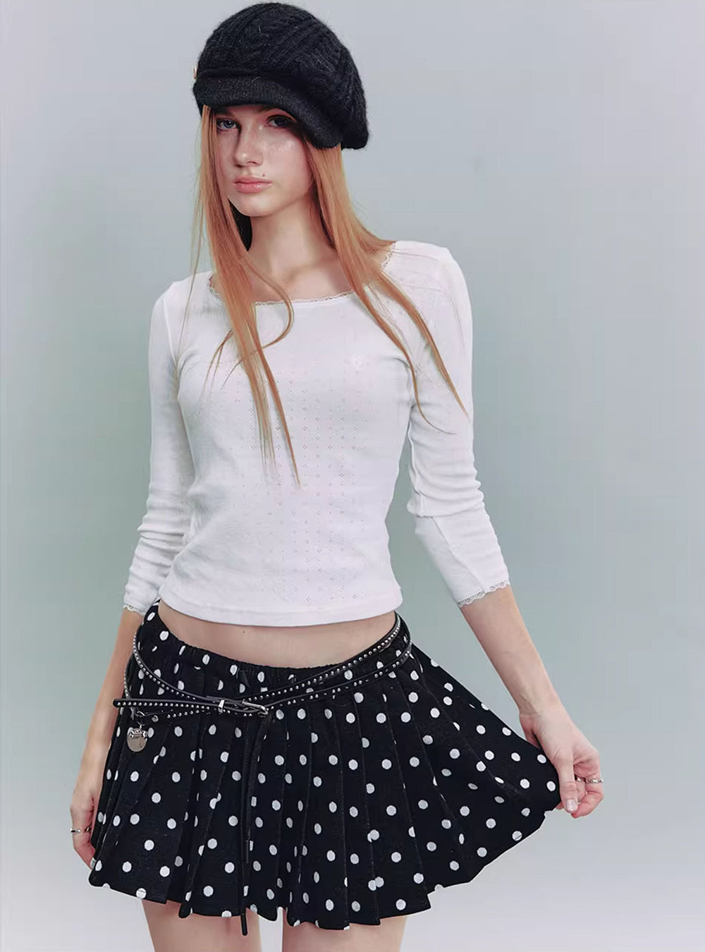 Scallop Trim Cotton Top