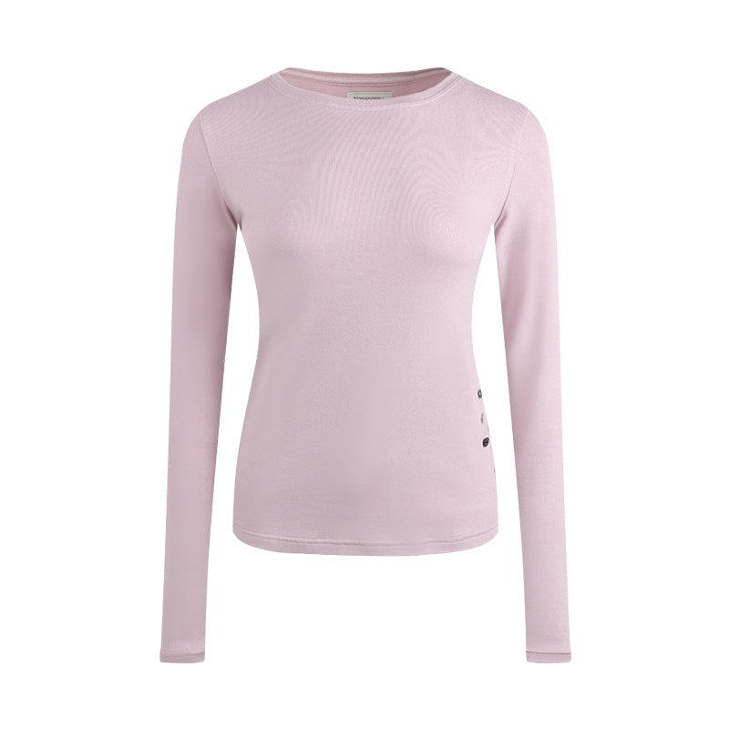 Soft Curve Button Slim Top (4color)