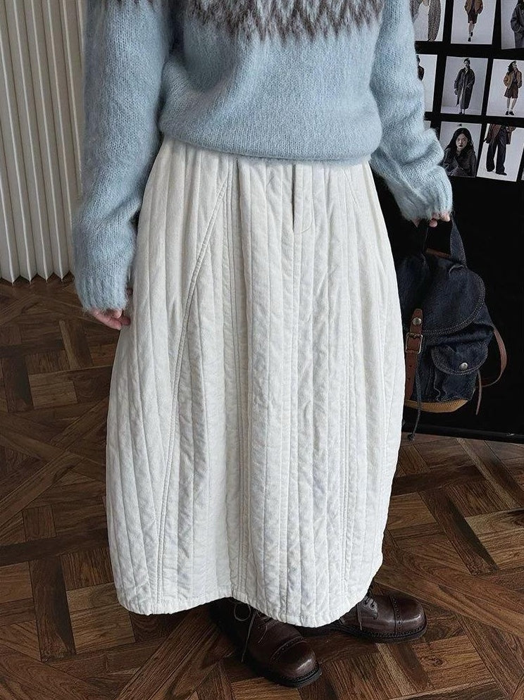 3months |  THICK COTTON HIGH-WAISTED SKIRT【ID:TN00018】
