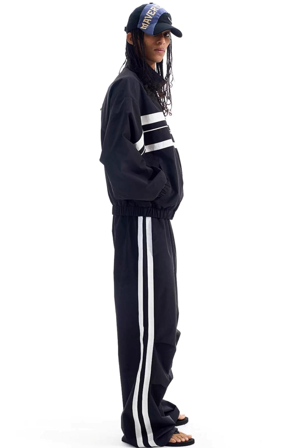 Color-Blocked Distressed Sports Jacket