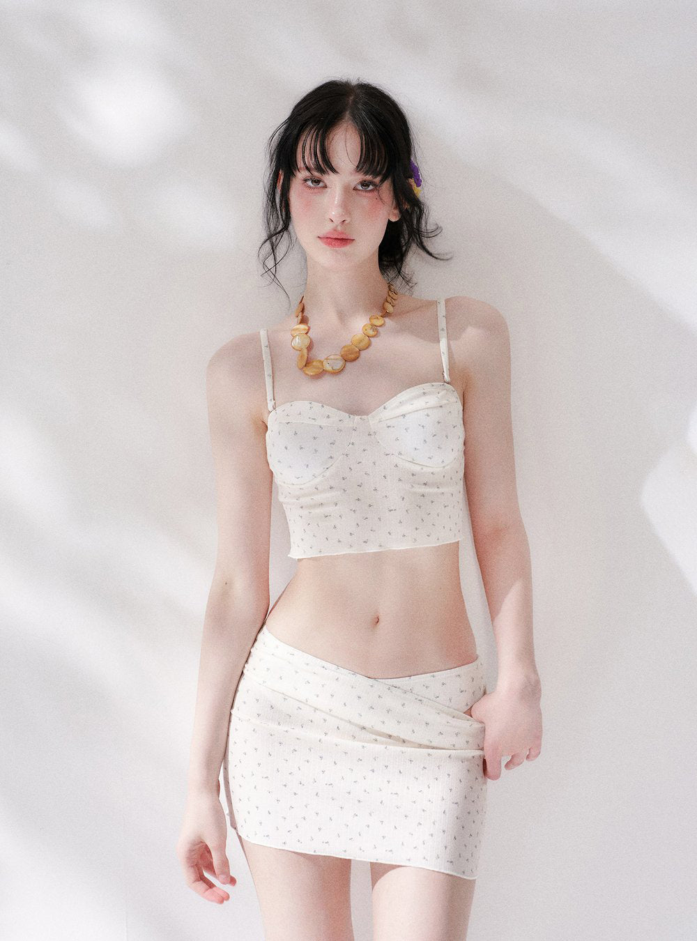 Floral Sheer Cardigan Swim Set (4Piece)