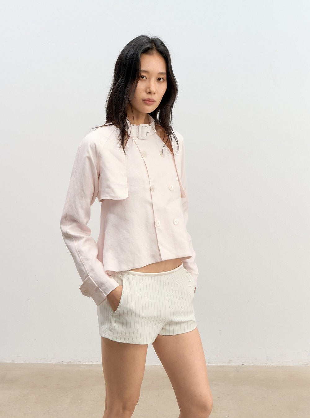 Refined Stripe Satin Shorts