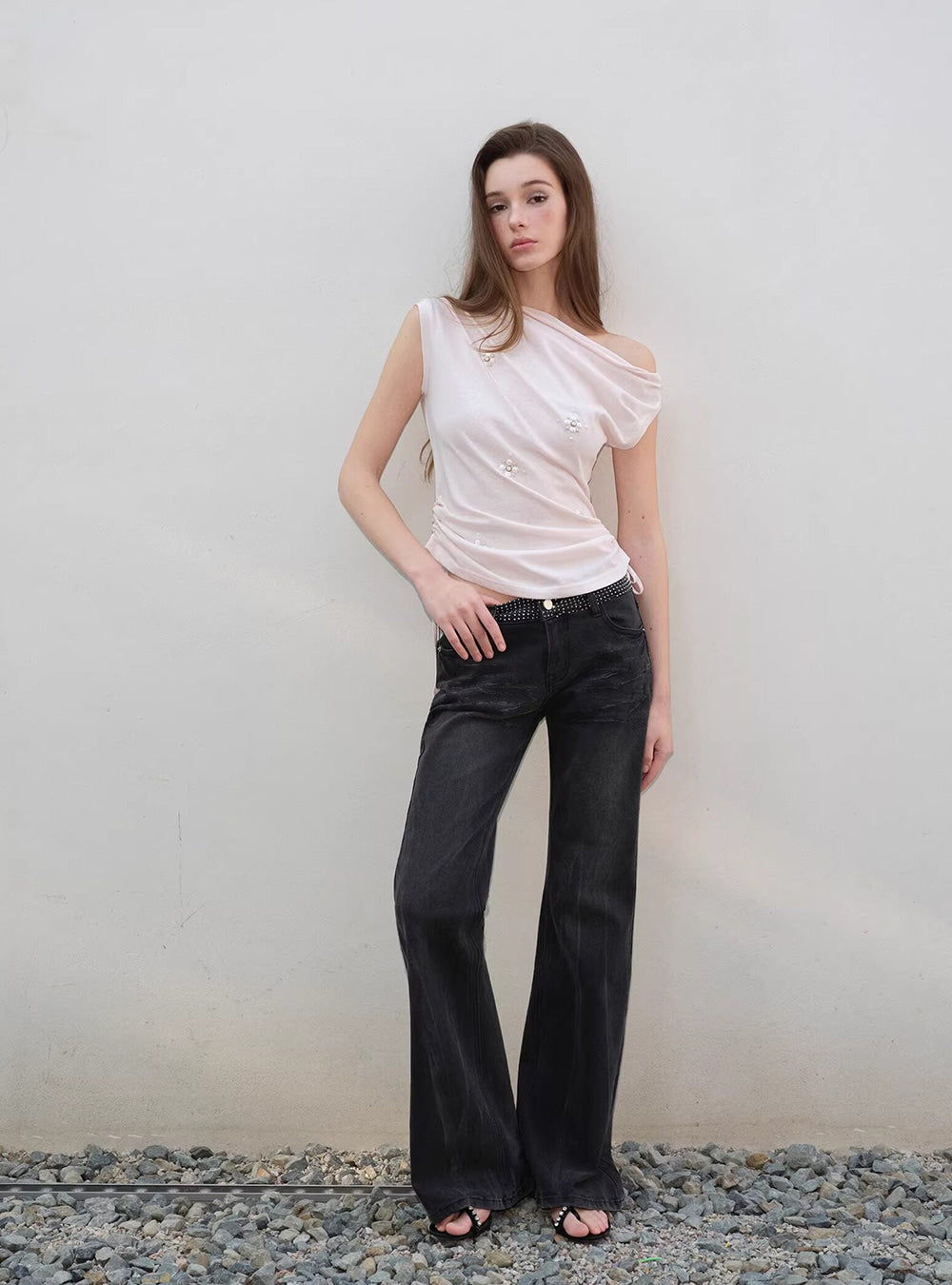 Blush Pearl Drape Top