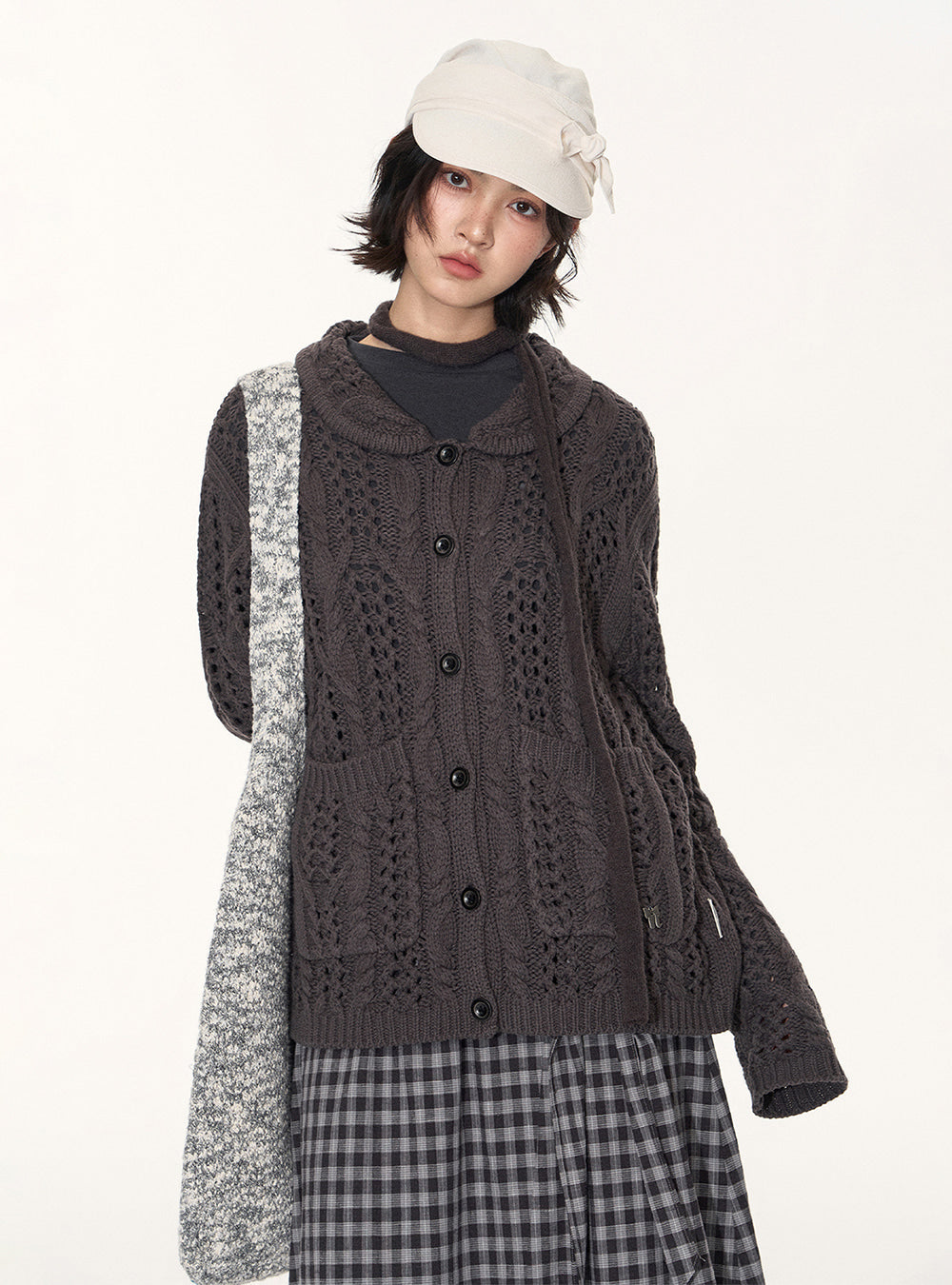 Earthy Lace Knit Cardigan
