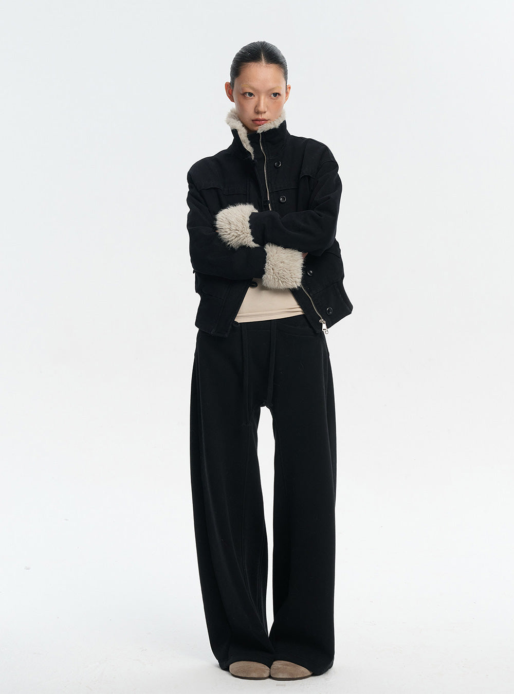Stand Collar Plush Cotton Jacket